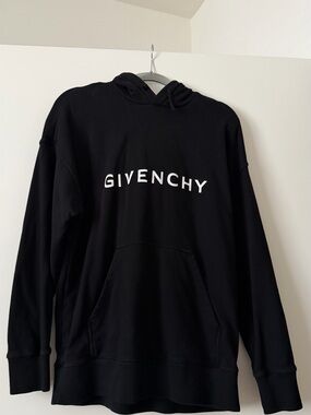 Givenchy Black Logo Hoodie Sweatshirt – Minimalist Designer Pullover